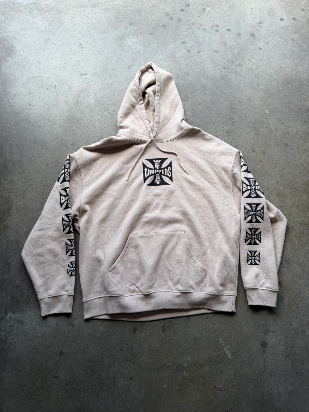 Choppers Logo Beige Pullover Hoodie - Men's